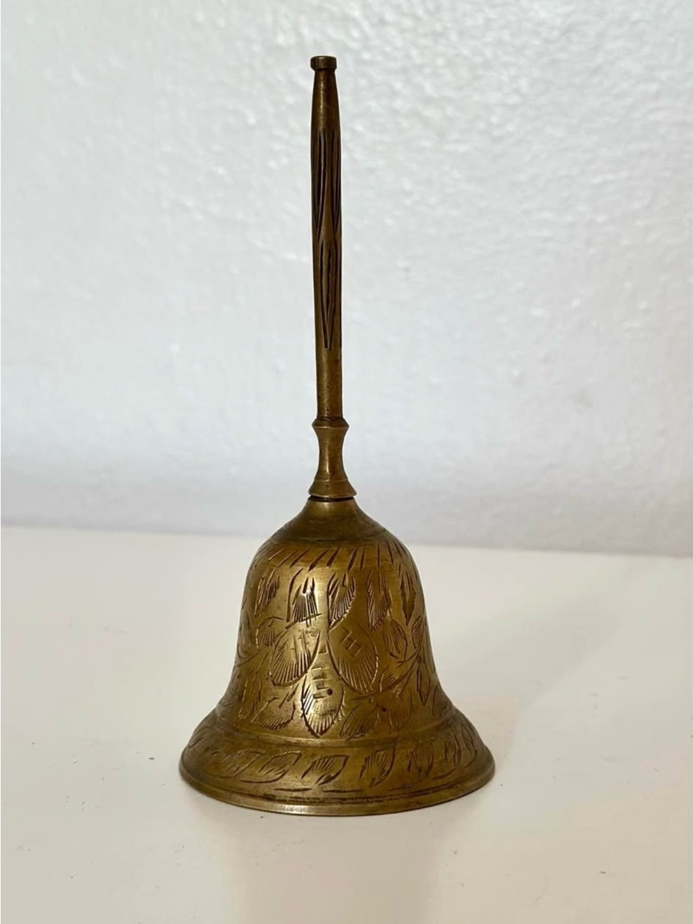 Vintage Engraved Brass Hand Bell